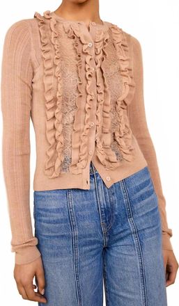 Ulla Johnson Maryel Knit Long Sleeve Cardigan In Camel Melange