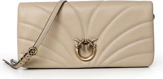 Pinko Pinko, Tassen, Dames, Beige, ONE Size, Leer, Crossbody Tas