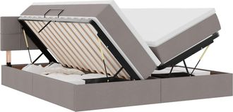 vidaXL Cama Con Almacenamiento 2 Uds. Taup&eacute; Cuero Sint&eacute;tico Vidaxl