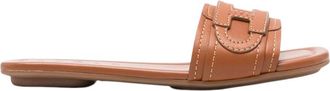 Hogan Brown Logo Sandals