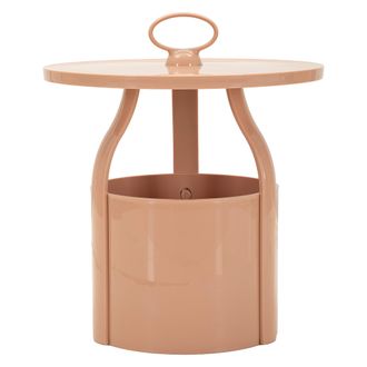 Dmora Mesa De Centro Inle, Forma Redonda, Color Tapa Rosa, Material Tapa Pl&aacute;stico, 46x54x46h Cm Rosa