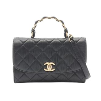 Chanel Pre-owned Vintage Schoudertas - Dames - Pre-owned - Zwart - Maat: ONE Size Leer