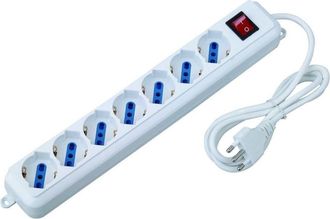 Trade Shop Trade Shop - Cabetera Ciabatta El&eacute;ctrica De 7 Plazas Multipresa Shuko Con Interruptor Y Enchufe 16a