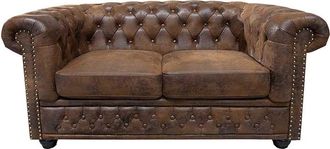 Global Interiors 2-Sitzer Sofa New Chesterfield Vintage - Antikbraun