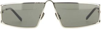 Saint Laurent Zonnebril met logo-gravure - unisex - Accessoires - Grijs - Maat: ONE Size