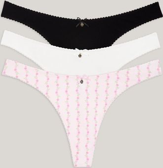 Lounge Cotton Kisses Strings (3-pack) - Roze Print - XXL
