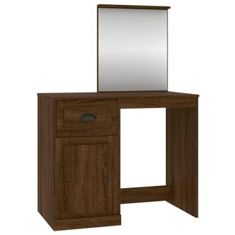 Berkfield Home Dressing Table with Mirror Brown Oak 90x50x132.5 cm Engineered Wood