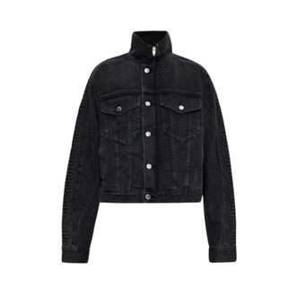 Alexander Wang Alexander Wang, Denim Jackets, female, Gray, Size: L Denim Track Jacket