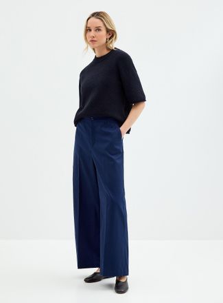 Contemporaine Womens Stretch structured twill pant Fit: Wide leg, super high rise