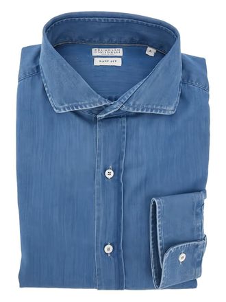 Brunello Cucinelli buttoned shirt - men - Cotton - L - Blue