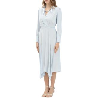 Elisabetta Franchi Shirt Dresses, female, Blue, Size: M Georgette Midi Dress
