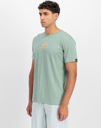 Alpha Industries Rundhalsshirt ALPHA INDUSTRIES Basic T ML, Herren, Gr. XXL, frost gr&uuml;n, Single Jersey, Obermaterial: 100% Baumwolle, bedruckt, normal normal, Rundhals