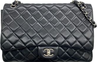Chanel Black Lambskin Maxi Single Flap Bag