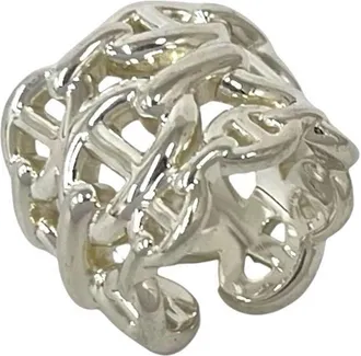 Herm&egrave;s Silver Silver 925 Band Ring (Pre-Owned)