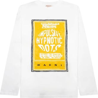Marni T-shirt con stampa grafica e maniche lunghe - Bianco