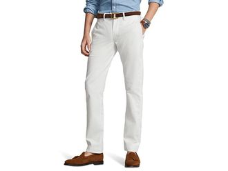 Polo Ralph Lauren Straight Fit Stretch Chino Pants Mens Casual Pants Deckwash White : 29 38, Cotton/Twill/Elastane