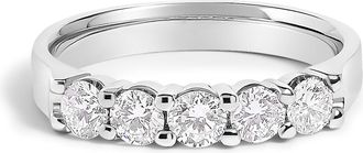 House of Brilliance 14K Gold 3/4 Cttw Diamond 5 Stone Band Ring