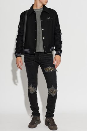 Amiri Jeans With Shimmering Appliqu&eacute;s, Mens, Black