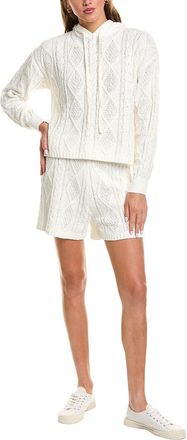 525 america 2Pc Sutton Chenille Cable Hoodie & Short Set