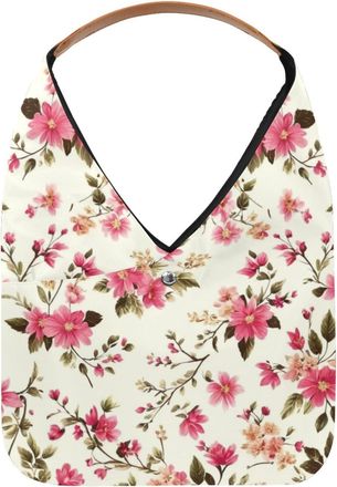 Generic Colorful Flowers Reusable Lightweight Grocery Bags - Foldable Into Compact Pouch, Washable & Sturdy, Multipurpose for Shopping and Travel