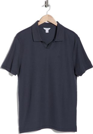 Calvin Klein Micro Waffle Johnny Collar Top in Ink at Nordstrom Rack, Size Xx-Large