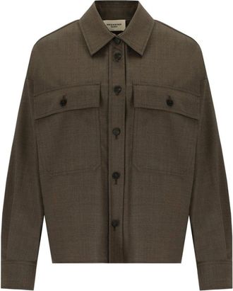 Max Mara Jassen, Dames, Bruin, XS, Wol, Radura Shirt Jacket