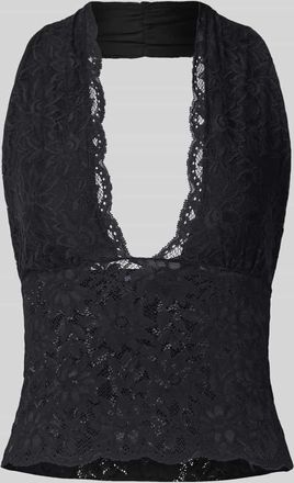 Gina Tricot Neckholder-Top aus Spitze in Black, Gr&ouml;&szlig;e XS