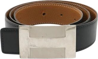 Herm&egrave;s Pre-owned Box Calf Togo Riem - Heren - Vintage Accessoires - Zwart - ONE Size - Leer - Vintage