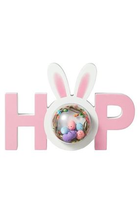 Glitzhome 10L Easter Wooden Hop Table Decor in Pink at Nordstrom, Size Small