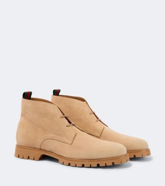 Gucci Botas desert de ante con Web