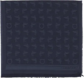 Ferragamo Wool Scarf with Subtle Jacquard Pattern