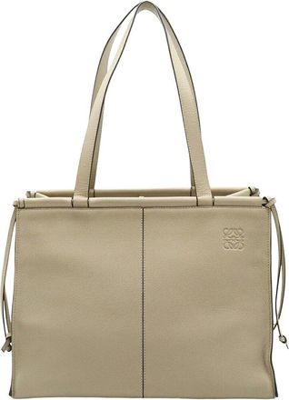 Loewe Beige Calfskin Cushion Medium Anagram Tote (Authentic Pre-Loved)