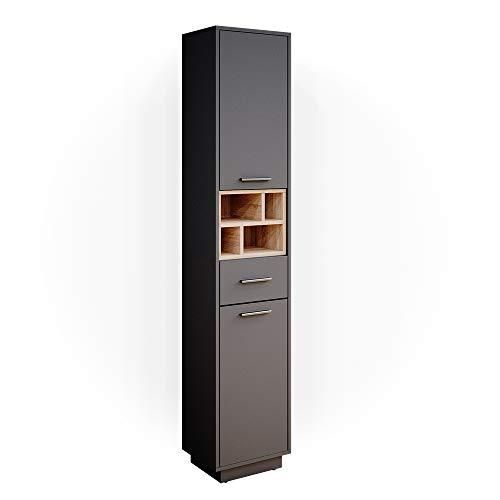 Armoire De Salle De Bain Bruno - 3 Tiroirs En Tissu, Dimensions 34,5 X 67 X 36,5 Cm, Couleur Gris, Montage Simple - 7