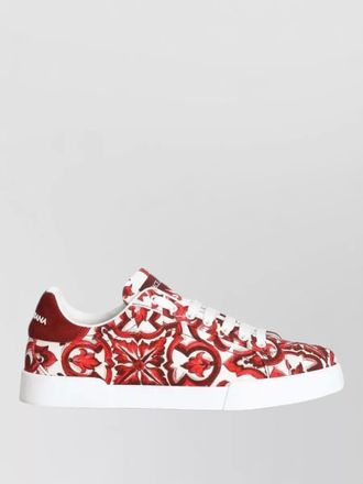 Dolce & Gabbana canvas majolica print low-top sneakers