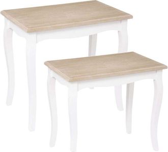 Atmosphera Atmosphera - conjunto de 2 mesas de centro chrysa color blanco l. 60 x p. 38 x h. 56,3 cm - Blanco