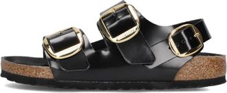 Birkenstock Milano Sandalen met Grote Gesp - Dames - Sandalen - Zwart - 36 EU - Leer - Schoenen