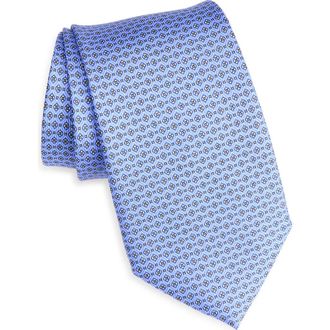 Nordstrom Floral Silk Tie in Lt Blue at Nordstrom