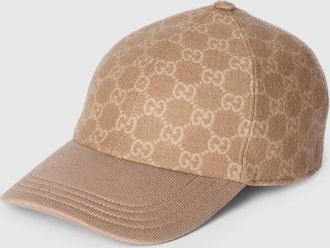 Gucci GG Knit Fabric Baseball Hat, Size XXL, Brown, Wool