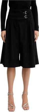 Versace Jeans Couture Shorts met gespdetail - Dames - Korte Broeken - Zwart - XL - Wol - Korte Broeken