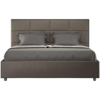Les Tendances Cama Doble Contenedor 160x200 Dormitorio Moderno Mika M1 Color: Marr&oacute;n - Versi&oacute;n: Con Caja De Almacenaje