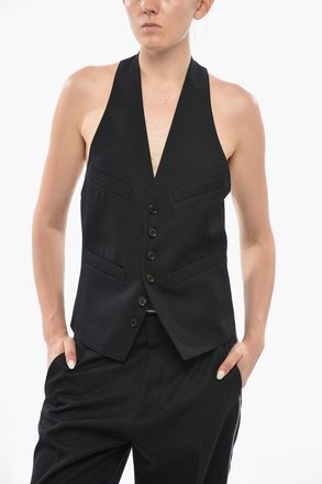 Dsquared2 Gilet in Lana Vergine con Martingala Dsquared2