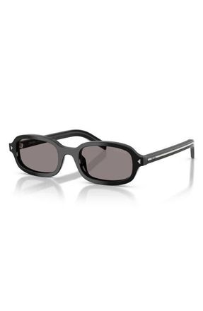 Prada 52mm Oval Sunglasses in Black /Grey at Nordstrom