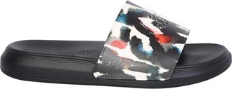 Alexander McQueen Witte Sandalen Waterverf Grafiet Stijl - Heren - Sandalen - Veelkleurig - 40 EU - Schoenen