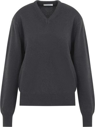 Christophe Lemaire Truien & Vesten, Dames, Zwart, S, Kasjmier, V-Neck Trui