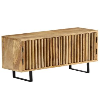Berkfield Home TV Cabinet 90x30x40 cm Solid Mango Wood in Light Brown | Size: 90 x 30 x 40 cm
