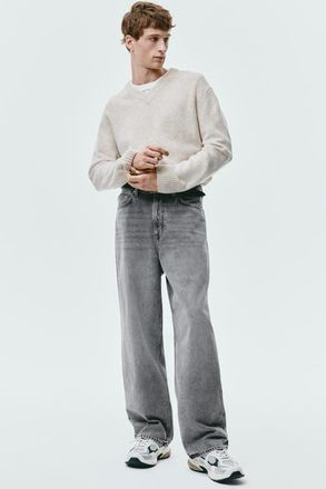 H&M Baggy Jeans in Medium Denim Gray at Nordstrom, Size 32 X 30