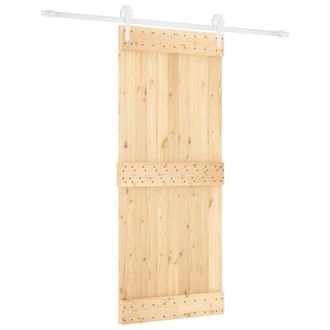 vidaXL Puerta Corredera Natural Y Blanco 85 X 210 Cm Vidaxl