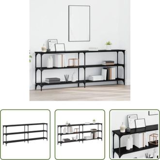 vidaXL vidaXL Tavolo in acciaio - Tavolo consolle Rovere nero 200 x 29 x 75 cm