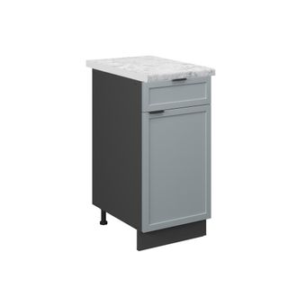 Vicco Mueble Bajo De Cocina Fame-line, Azul Claro-gris, 40 Cm, Et M&aacute;rmol