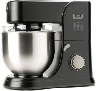 Black+Decker Black&decker - Black+decker Bxkm1001e - Batidora Amasadora, 1000w, 8 Velocidades, Turbo, Giro Planetario, F&aacute;cil Limpieza, Acero Inoxidable, Negro